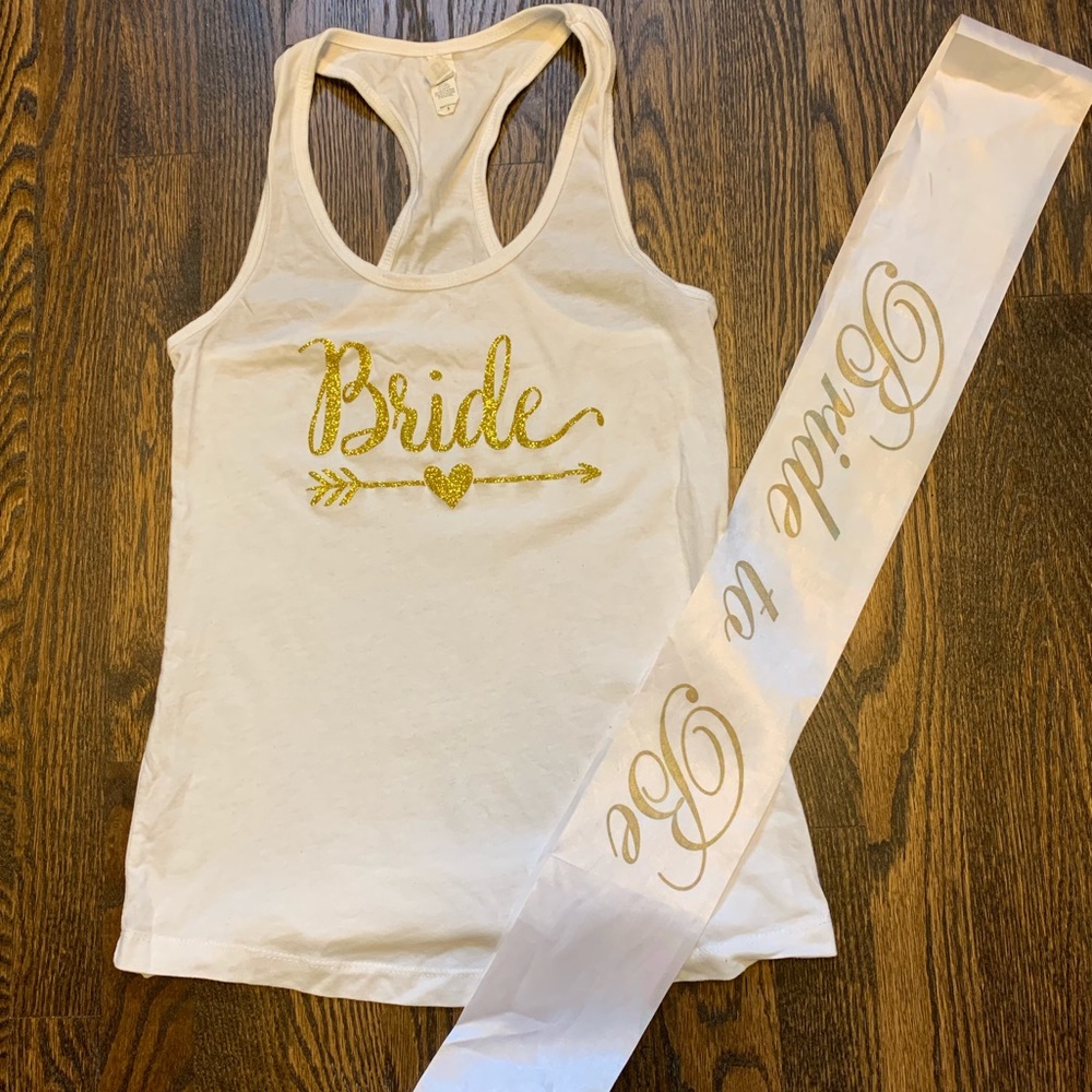 Bride Tank Top with Bride Sash
